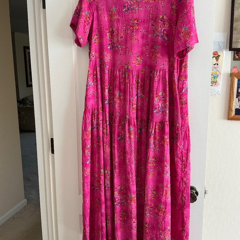 Long pink muumuu dress size large